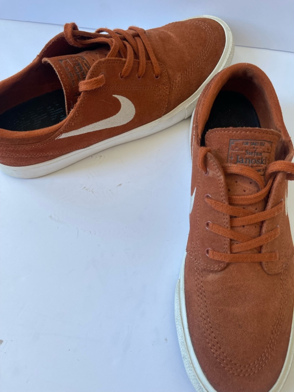 Nike Stefan Janoski Suede in Rust Orange with Cream Swoosh